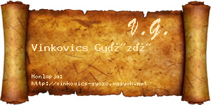 Vinkovics Győző névjegykártya